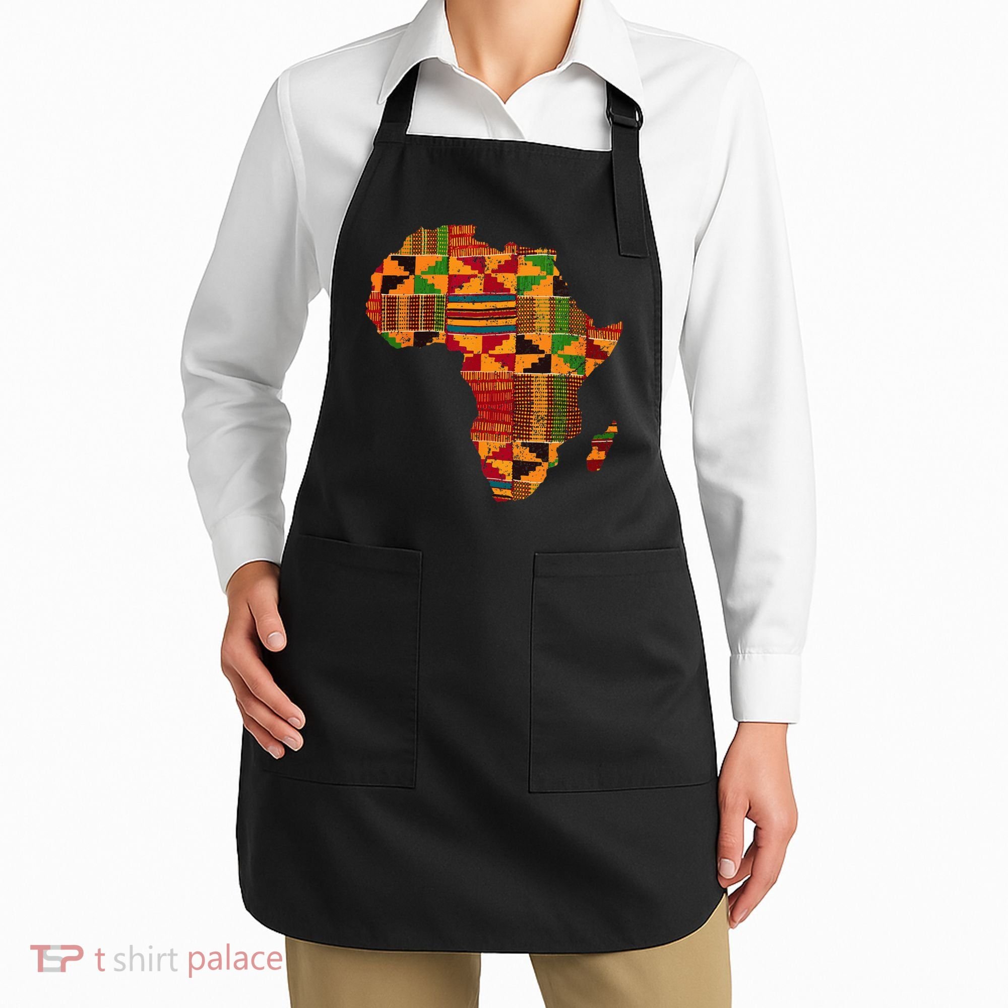 Cool Africa Map Kente Cloth Gift For Men Women African Lover Apron