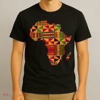 Cool Africa Map Kente Cloth Gift For Men Women African Lover T-Shirt thumb 3