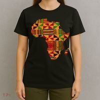 Cool Africa Map Kente Cloth Gift For Men Women African Lover T-Shirt thumb 4
