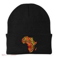 Cool Africa Map Kente Cloth Gift For Men Women African Lover Beanie thumb 0