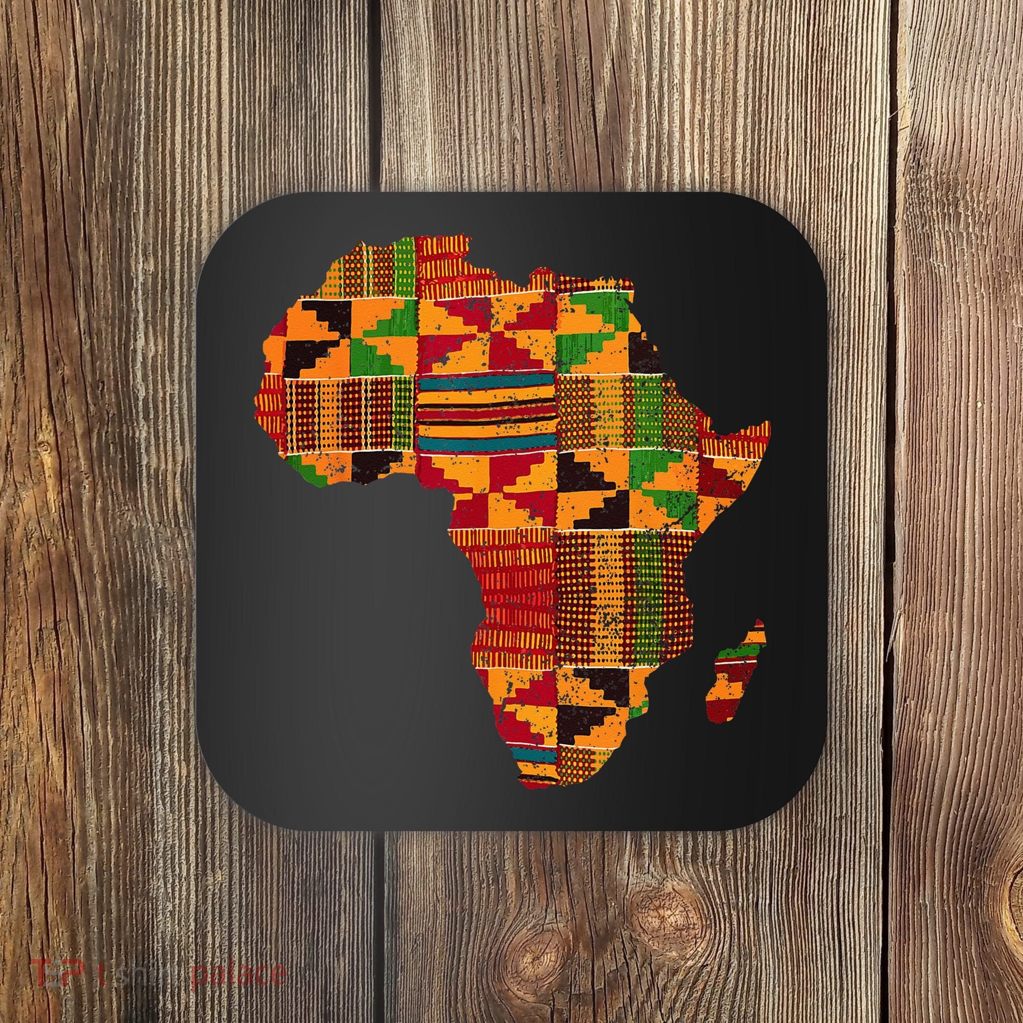 Cool Africa Map Kente Cloth Gift For Men Women African Lover Coaster