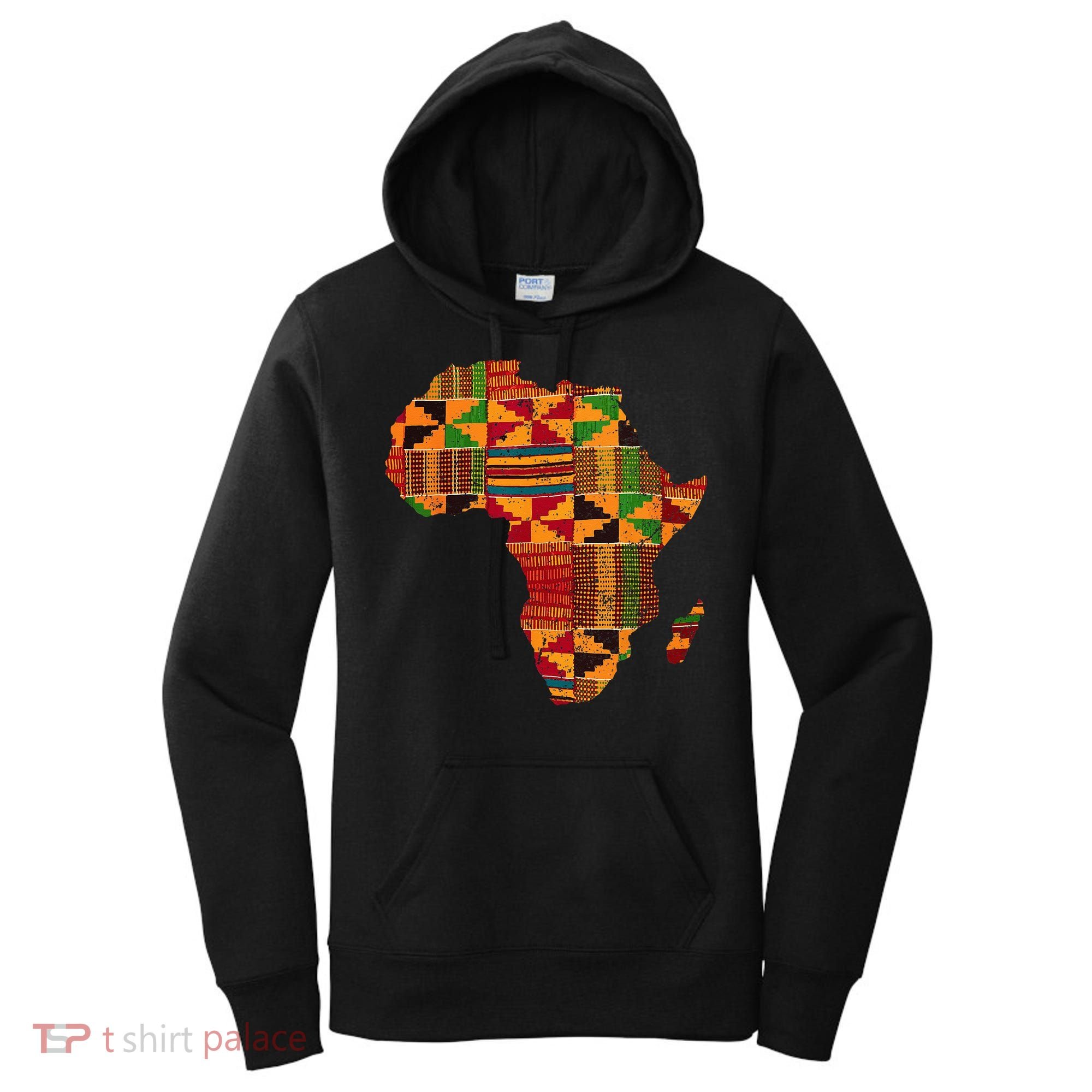 Cool Africa Map Kente Cloth Gift For Men Women African Lover Women's Hoodie