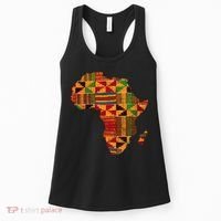 Cool Africa Map Kente Cloth Gift For Men Women African Lover Women's Tank Top thumb 0