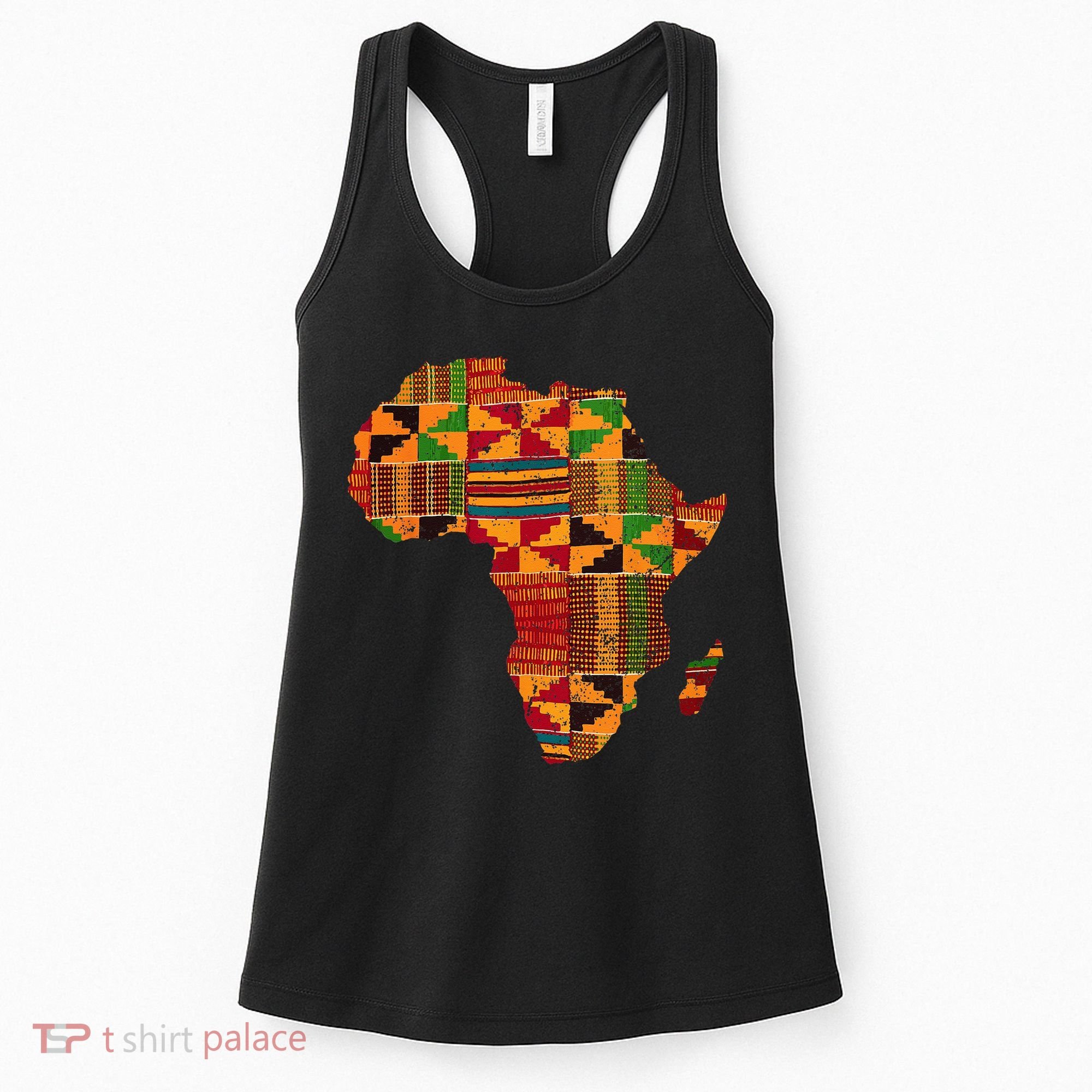 Cool Africa Map Kente Cloth Gift For Men Women African Lover Women's Tank Top