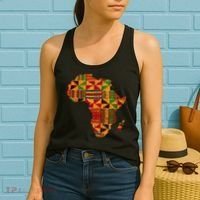 Cool Africa Map Kente Cloth Gift For Men Women African Lover Women's Tank Top thumb 2
