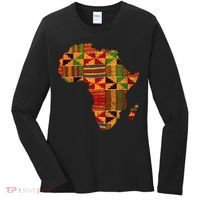 Cool Africa Map Kente Cloth Gift For Men Women African Lover Women's Long Sleeve Shirt thumb 0