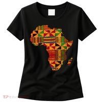 Cool Africa Map Kente Cloth Gift For Men Women African Lover Women's T-Shirt thumb 0