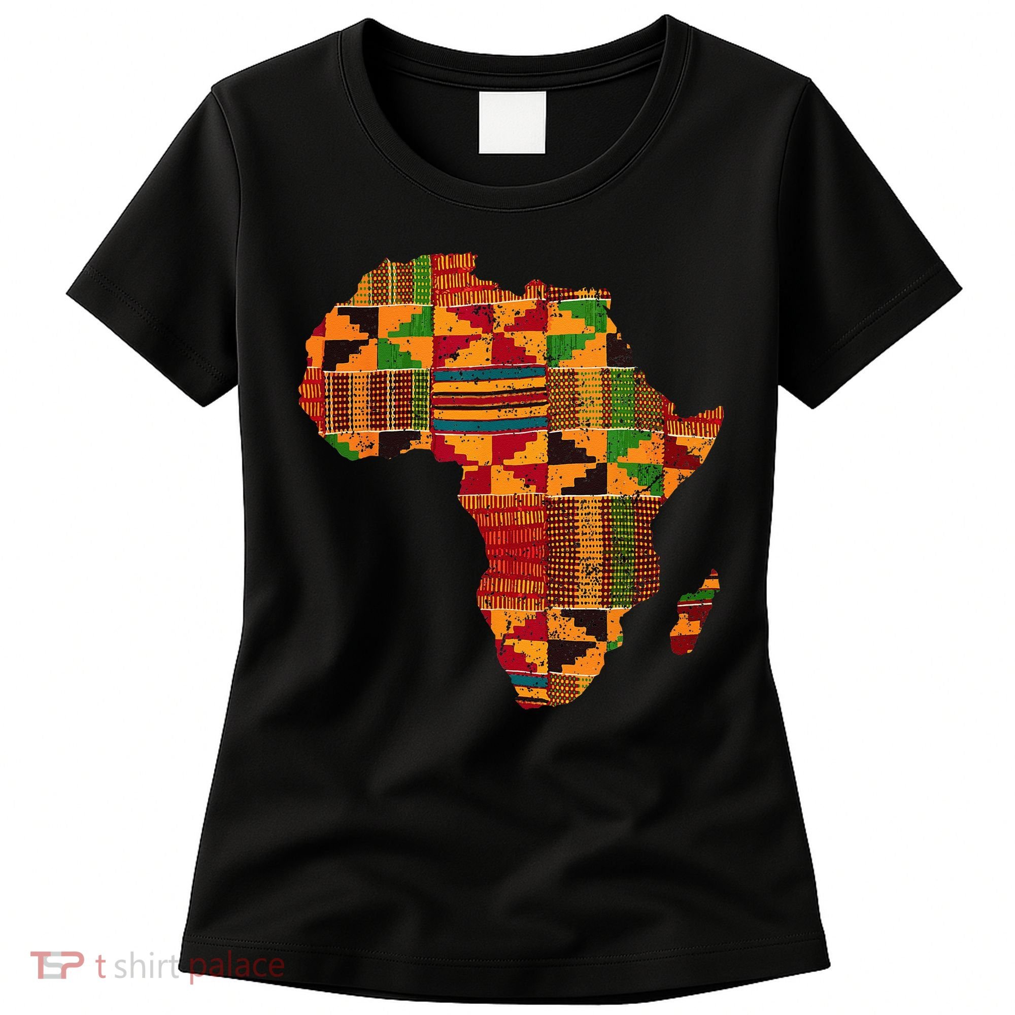 Cool Africa Map Kente Cloth Gift For Men Women African Lover Women's T-Shirt