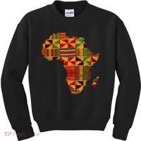 Cool Africa Map Kente Cloth Gift For Men Women African Lover Kids Sweatshirt thumb 0