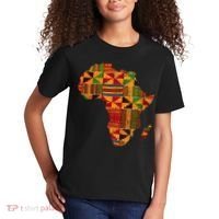 Cool Africa Map Kente Cloth Gift For Men Women African Lover Kids T-Shirt thumb 2
