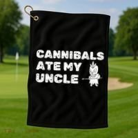 Cannibals Ate My Uncle Joe Biden Political Satire Trump 2024 Golf Towel thumb 1