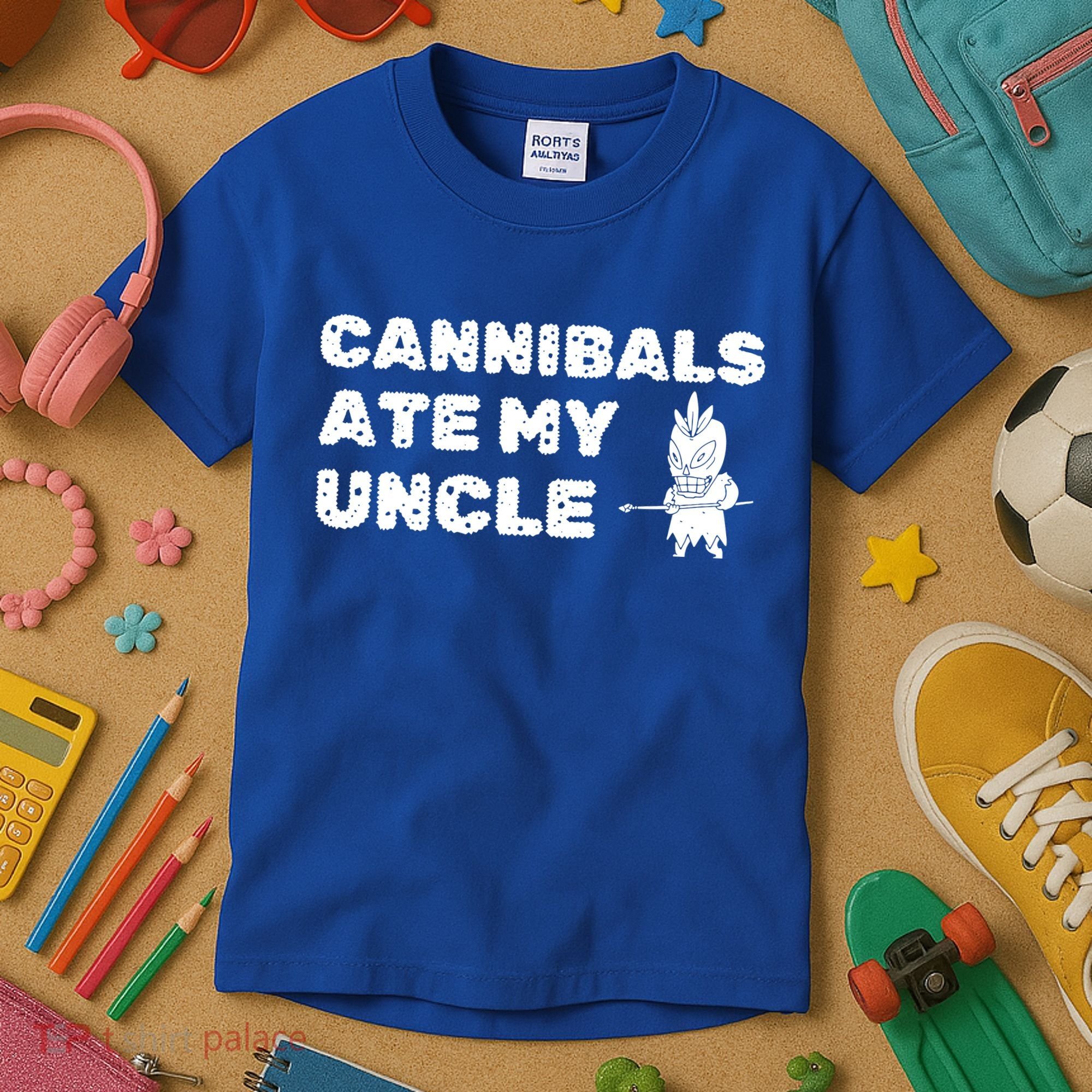 Cannibals Ate My Uncle Joe Biden Political Satire Trump 2024 Kids T-Shirt