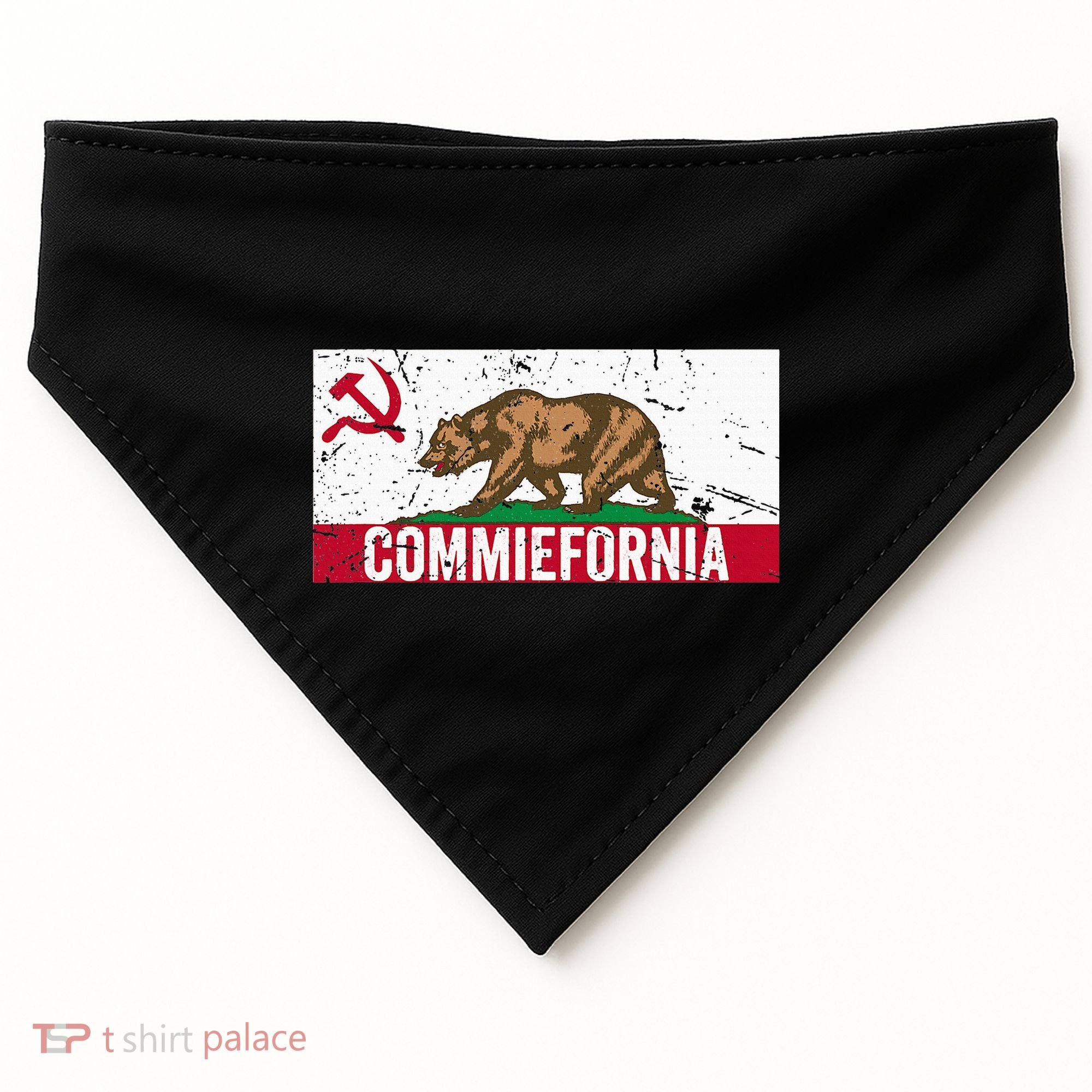 Commiefornia Anti Marxist Communist California Flag USA-Made Doggie Bandana