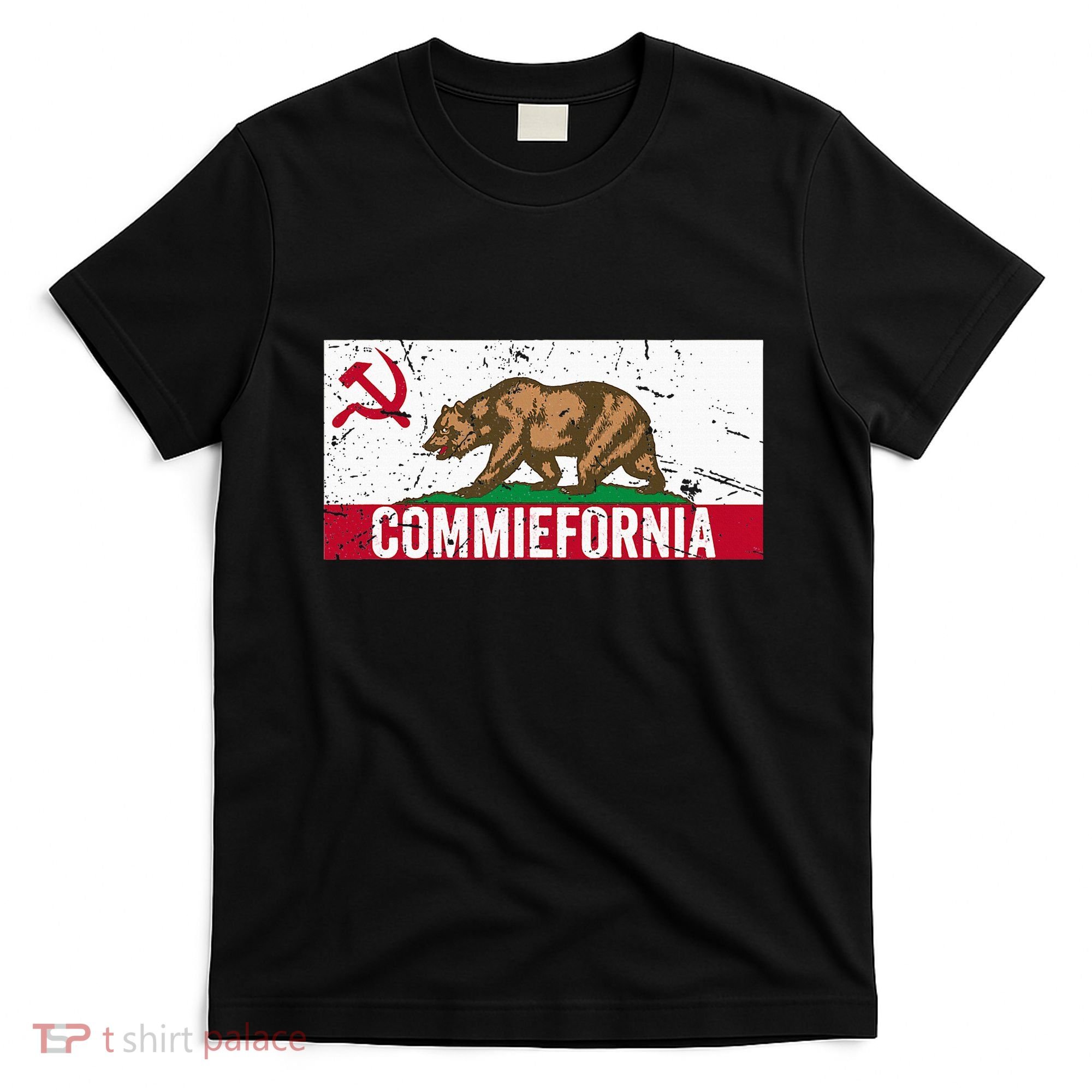 Commiefornia Anti Marxist Communist California Flag T-Shirt