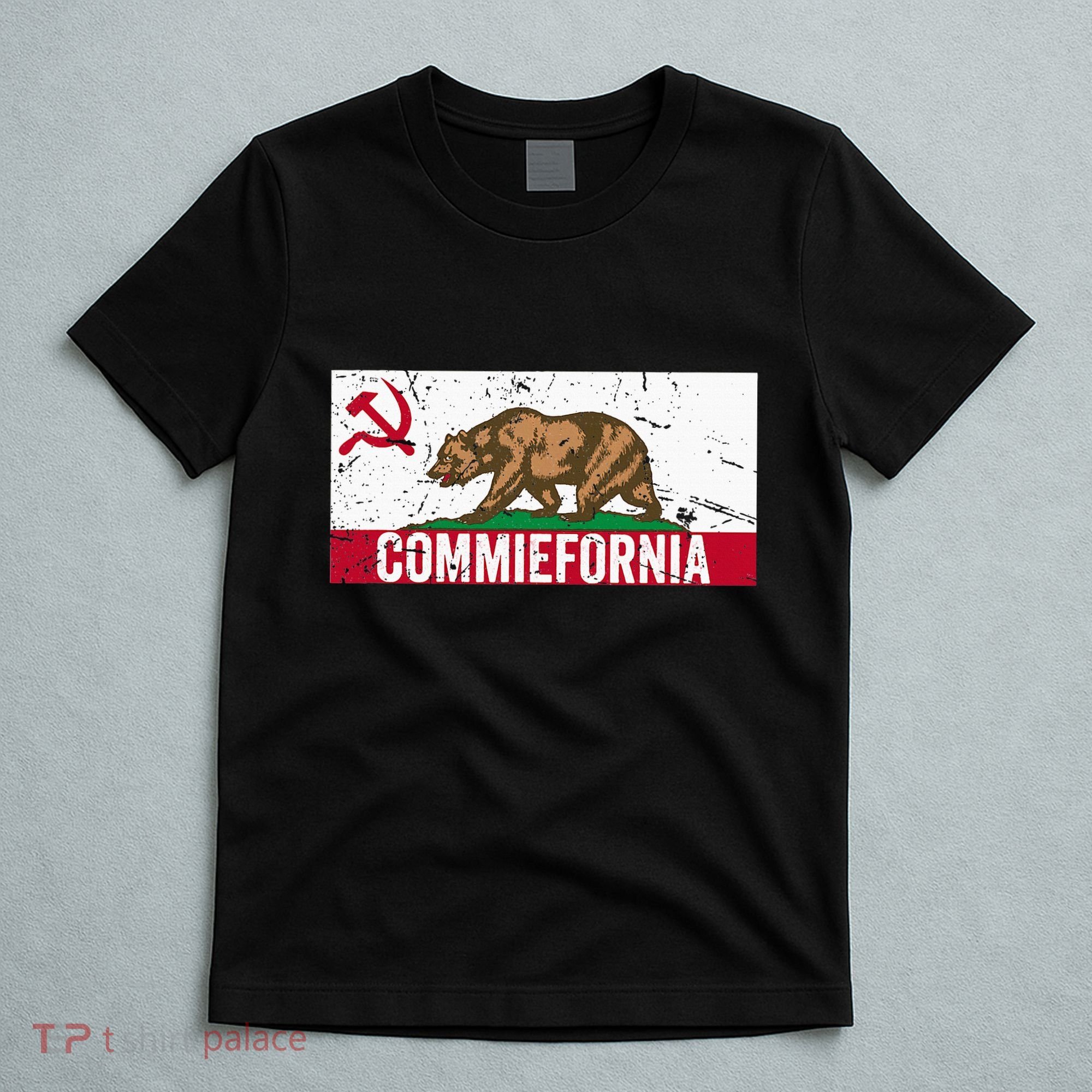 Commiefornia Anti Marxist Communist California Flag T-Shirt