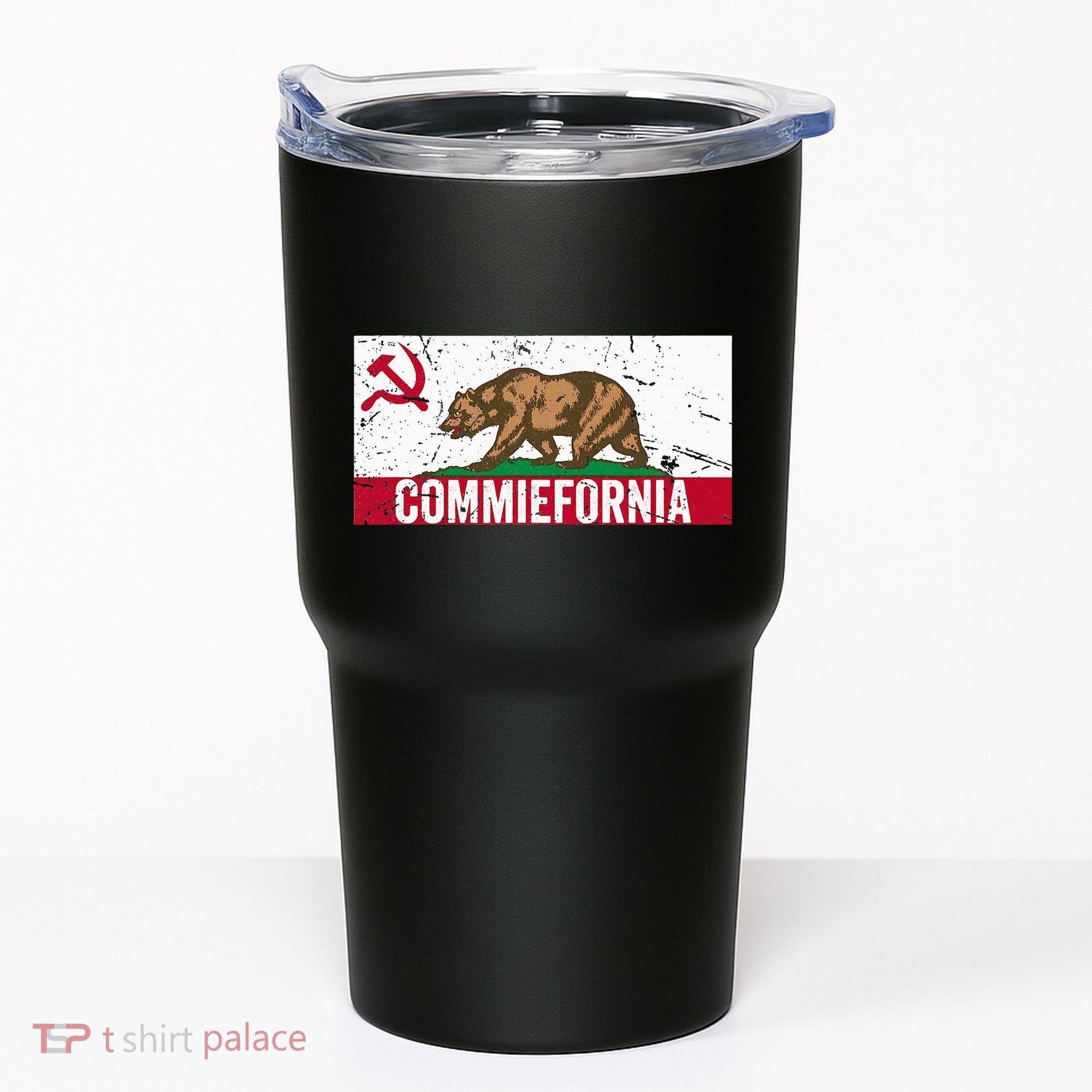 Commiefornia Anti Marxist Communist California Flag Tumbler