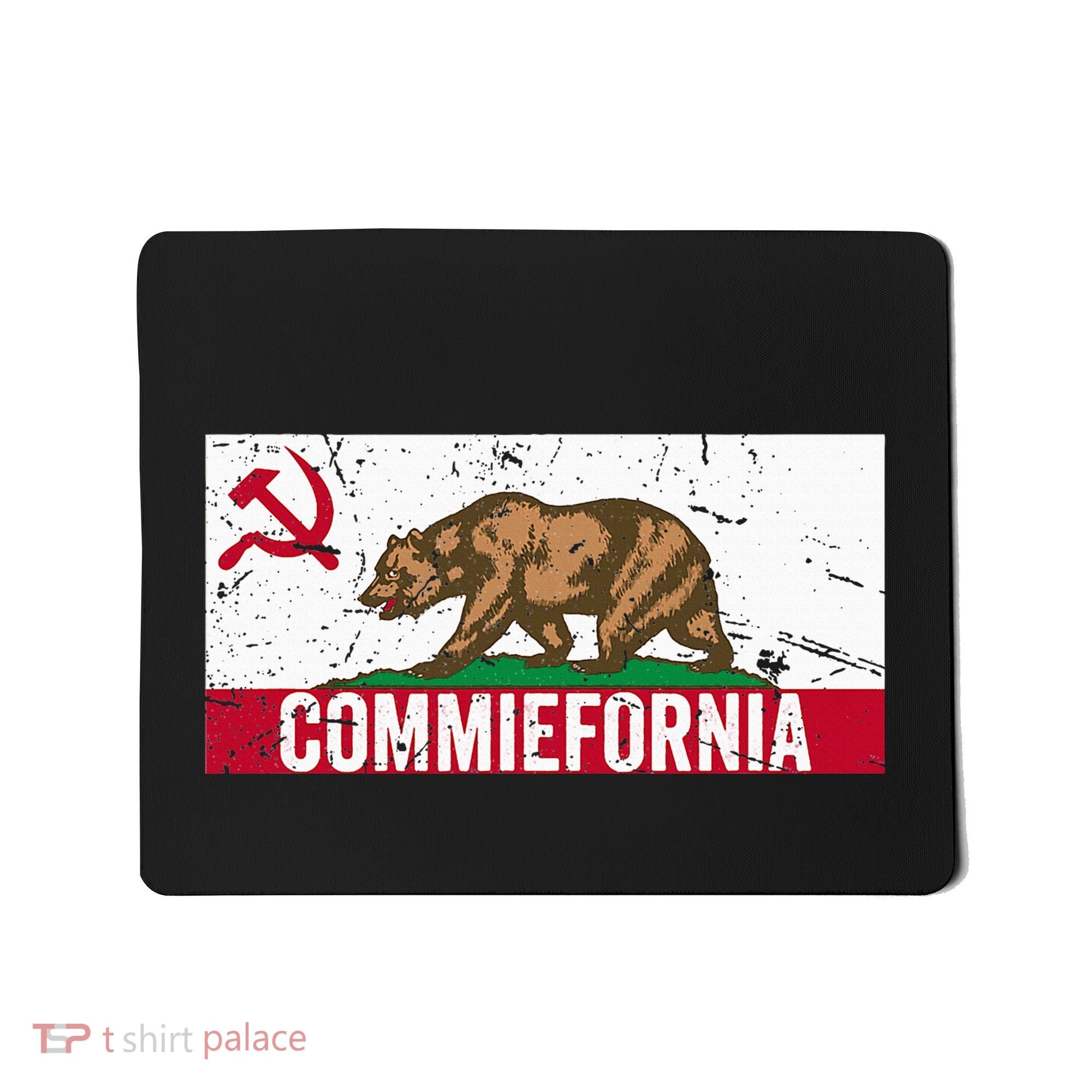 Commiefornia Anti Marxist Communist California Flag Mousepad