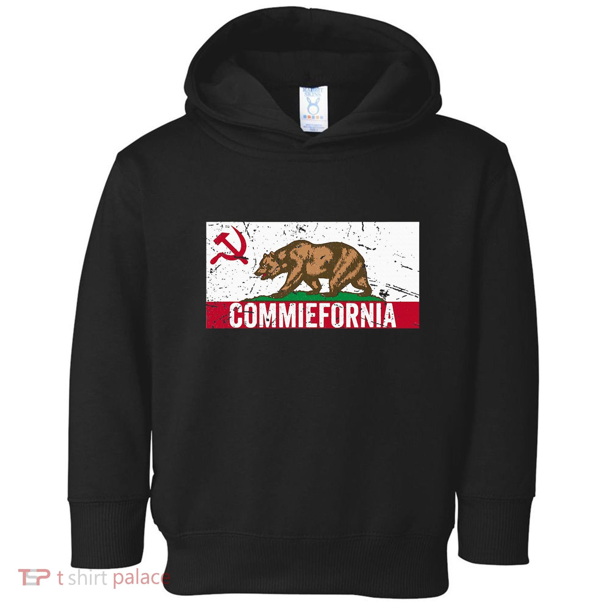 Commiefornia Anti Marxist Communist California Flag Toddler Hoodie