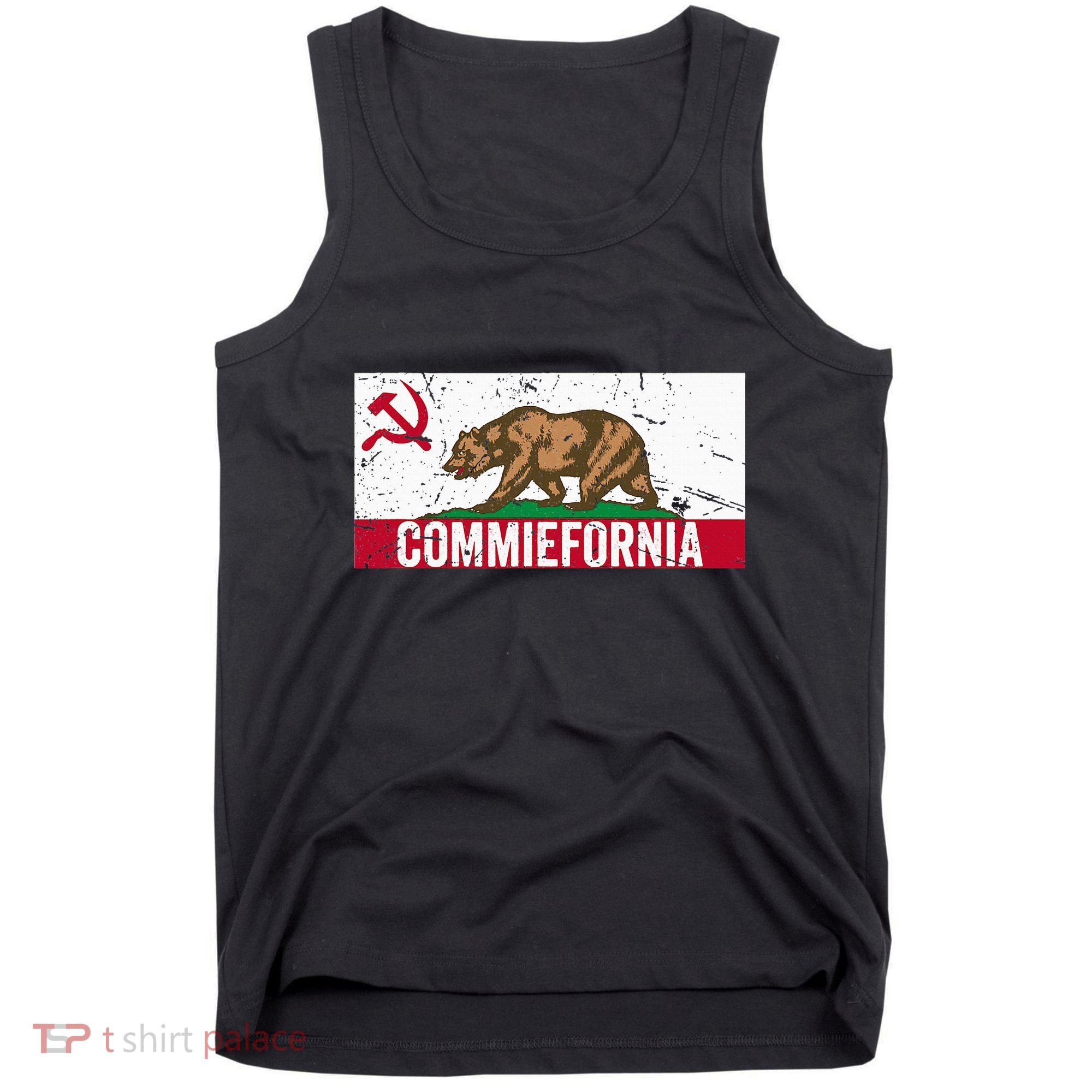 Commiefornia Anti Marxist Communist California Flag Tank Top
