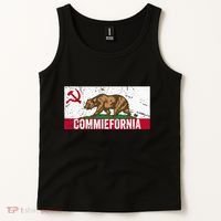 Commiefornia Anti Marxist Communist California Flag Tank Top thumb 2