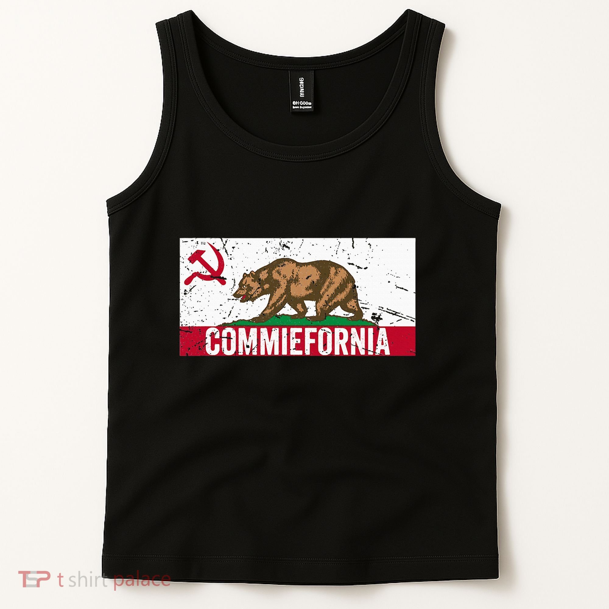 Commiefornia Anti Marxist Communist California Flag Tank Top
