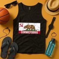 Commiefornia Anti Marxist Communist California Flag Tank Top thumb 4