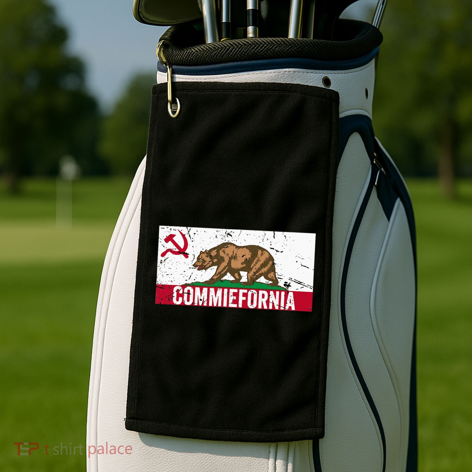 Commiefornia Anti Marxist Communist California Flag Golf Towel