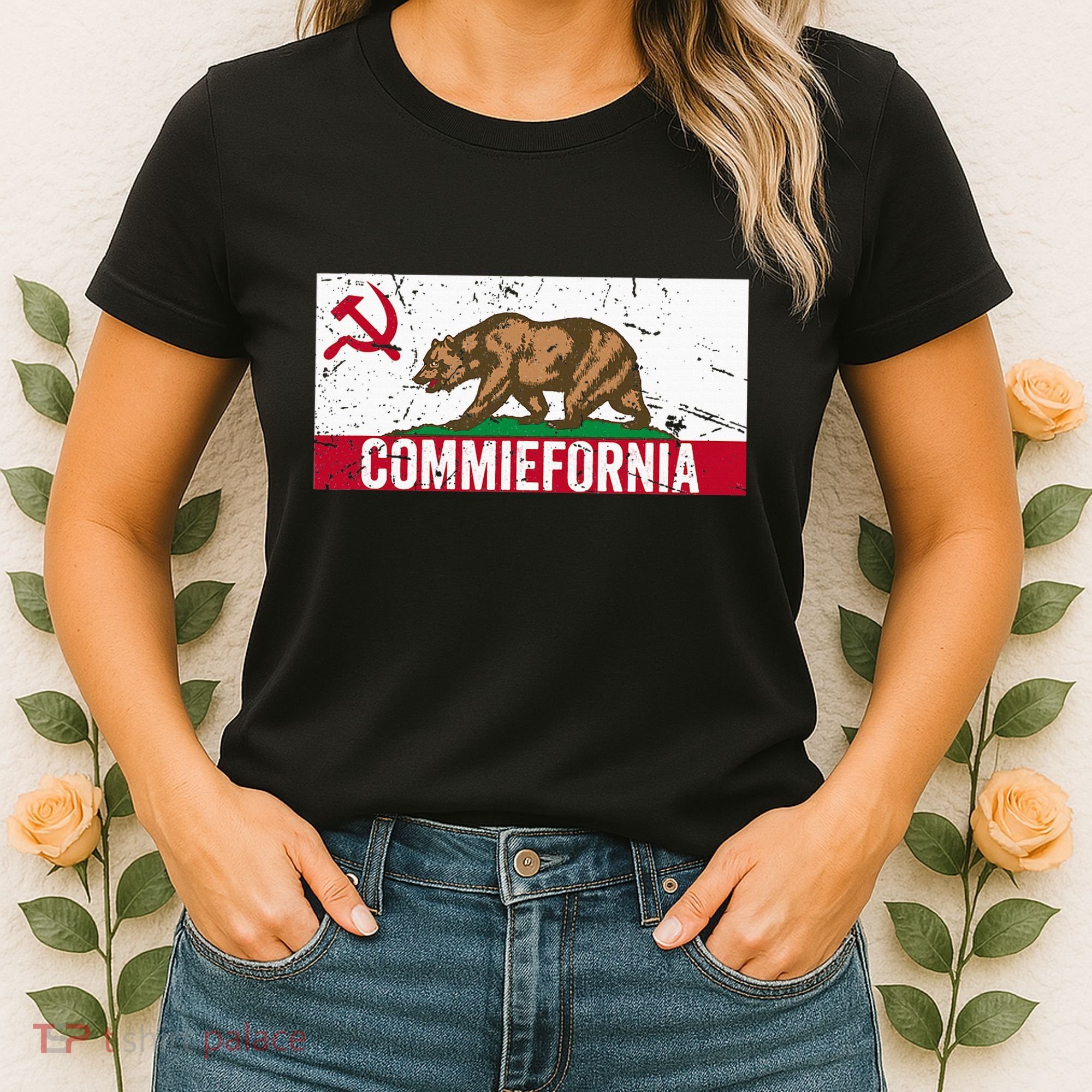 Commiefornia Anti Marxist Communist California Flag Women's T-Shirt