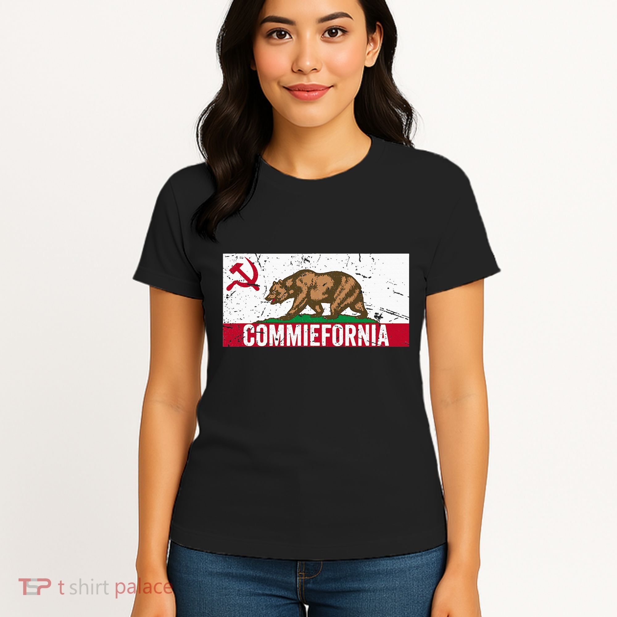 Commiefornia Anti Marxist Communist California Flag Women's T-Shirt