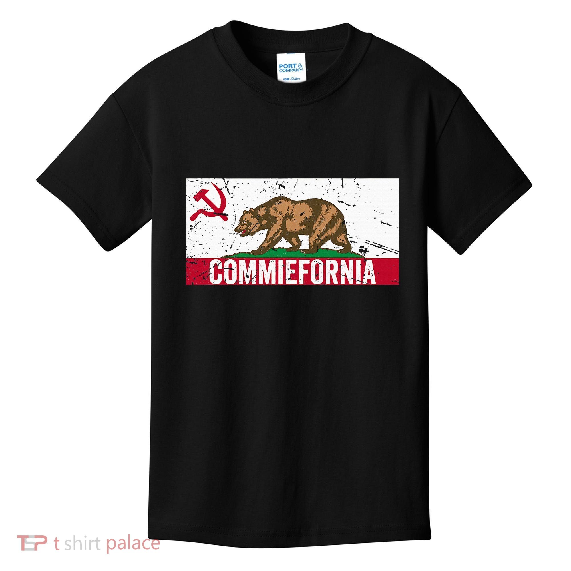 Commiefornia Anti Marxist Communist California Flag Kids T-Shirt