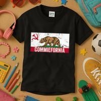 Commiefornia Anti Marxist Communist California Flag Kids T-Shirt thumb 3