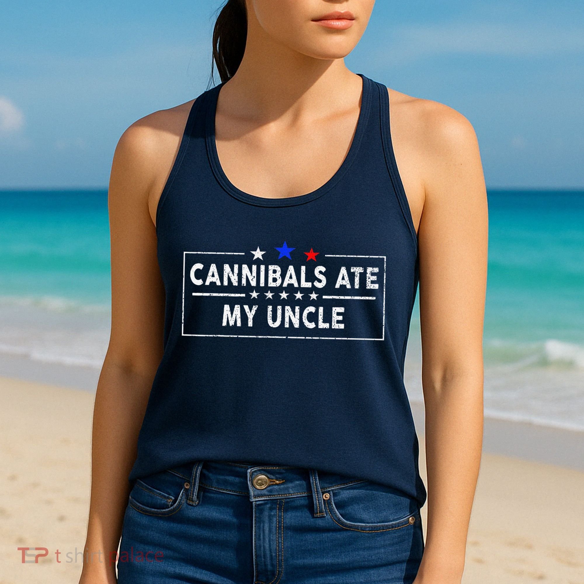 Cannibals Ate My Uncle Joe Biden Saying Funny Trump 2024 Women's Tank Top