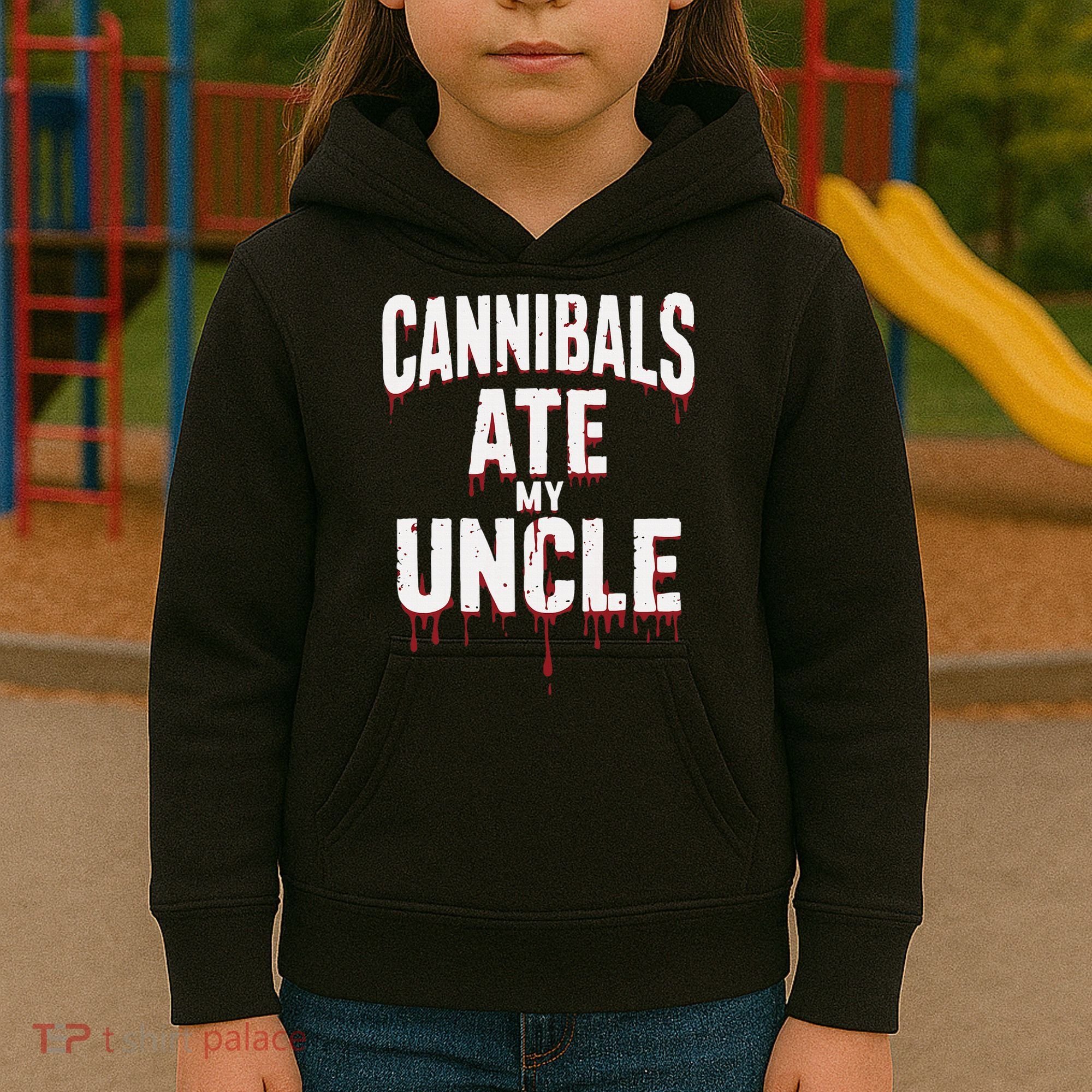 Cannibals Ate My Uncle Joe Biden Political Satire 2024 Kids Hoodie