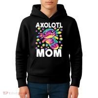 Cute Axolotl Mom Axolotl Lover Kids Hoodie thumb 4