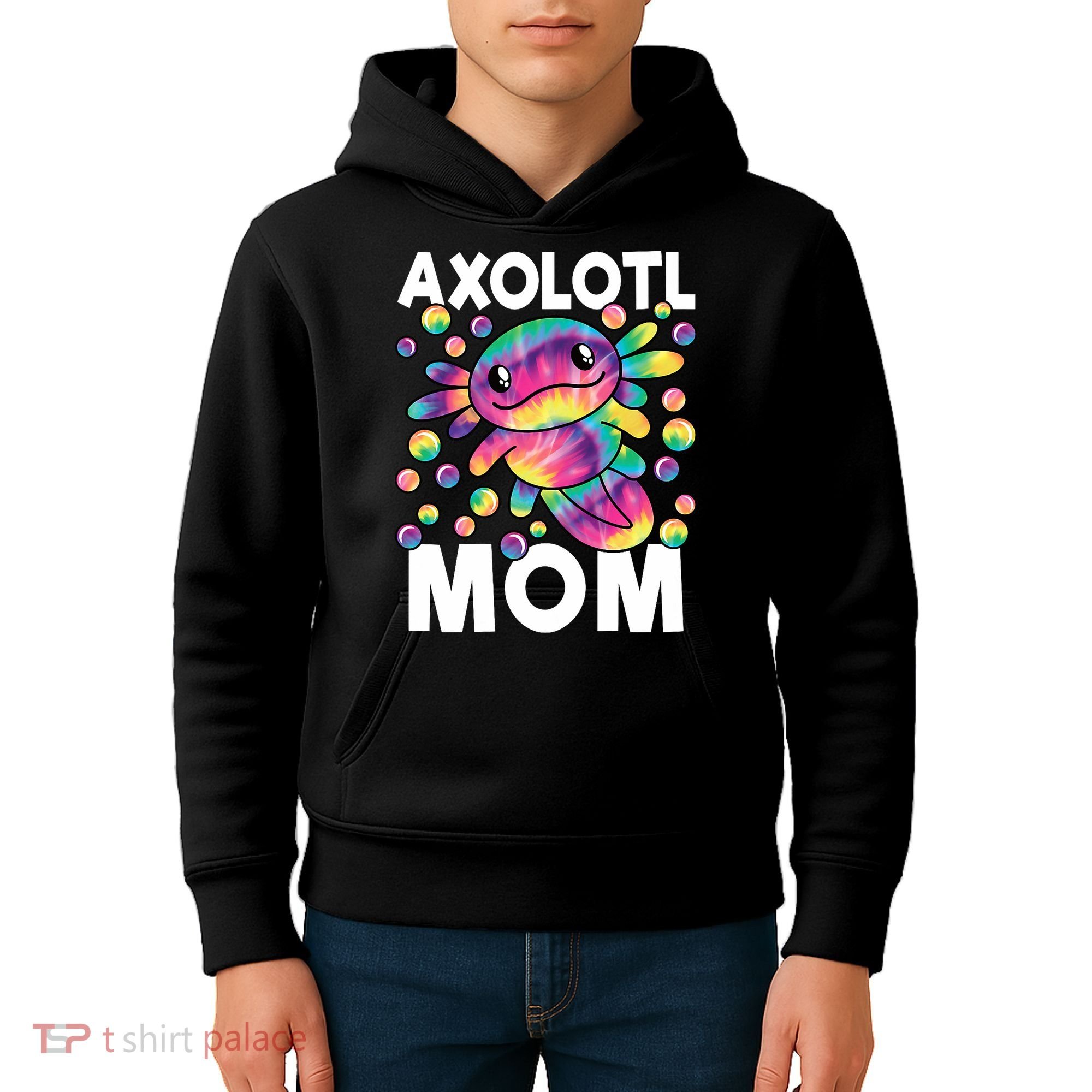Cute Axolotl Mom Axolotl Lover Kids Hoodie