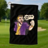 Come At Me Bro Comic Golf Towel thumb 1