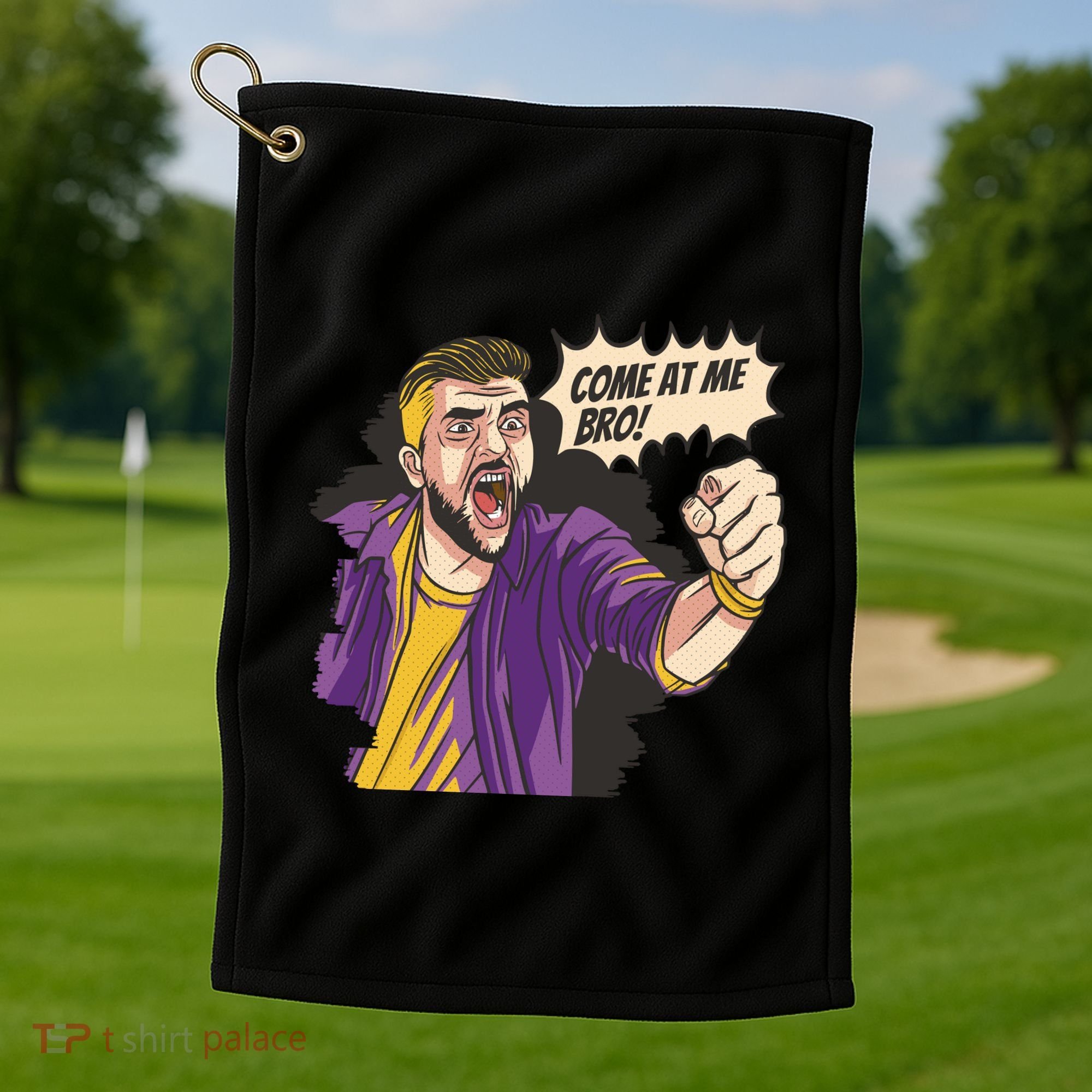 Come At Me Bro Comic Golf Towel