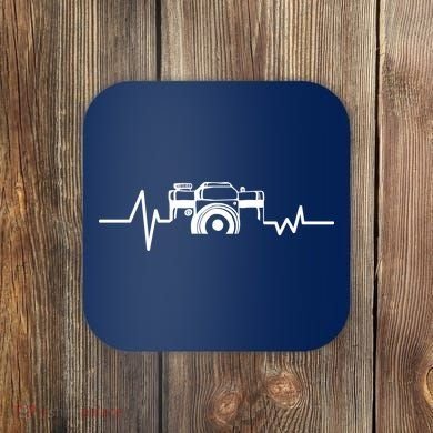 Camera Photographer Heartbeat Coaster