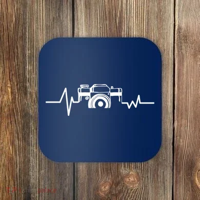 Camera Photographer Heartbeat Coaster