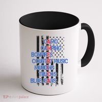 Camo Camping Bonfires Country Music Mudding  Trucks Blue Jeans Coffee Mug thumb 1