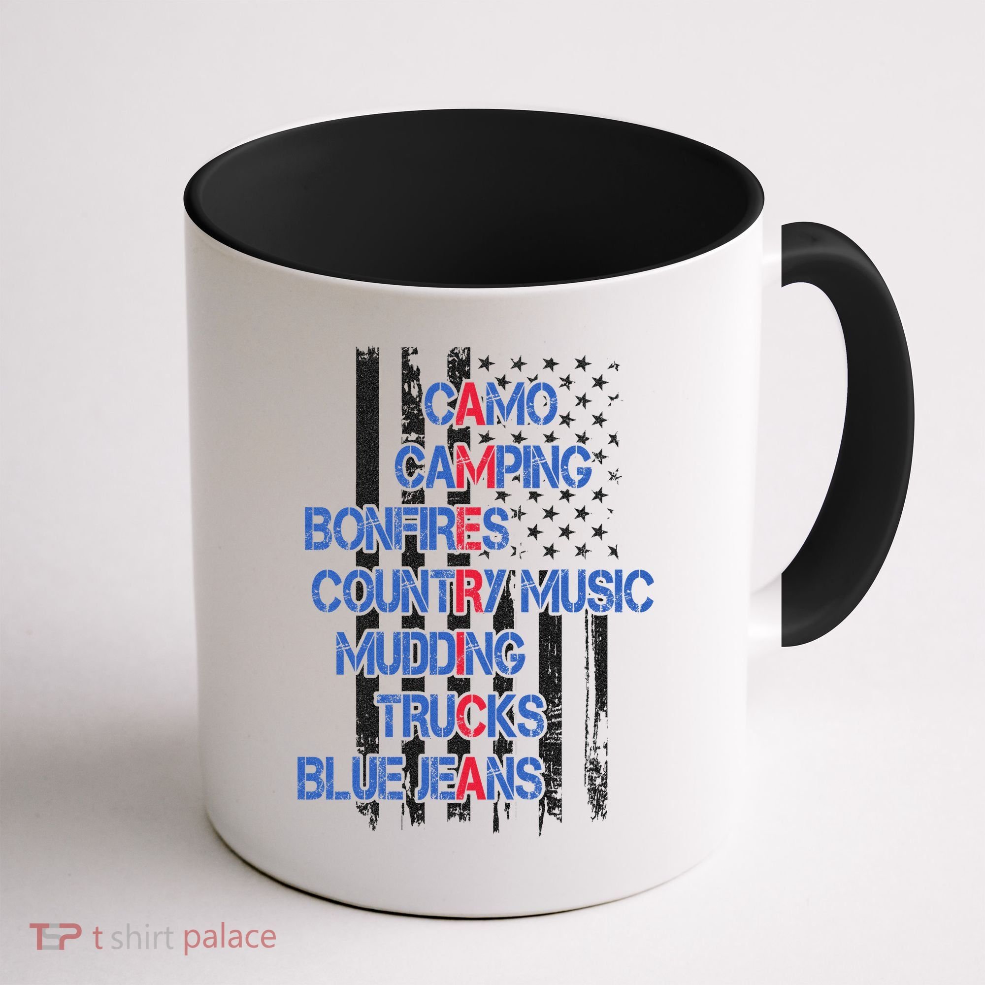Camo Camping Bonfires Country Music Mudding  Trucks Blue Jeans Coffee Mug