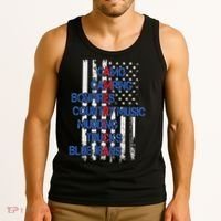Camo Camping Bonfires Country Music Mudding  Trucks Blue Jeans Tank Top thumb 3