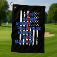 Camo Camping Bonfires Country Music Mudding  Trucks Blue Jeans Golf Towel thumb 1