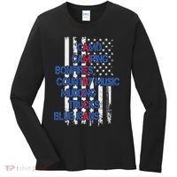 Camo Camping Bonfires Country Music Mudding  Trucks Blue Jeans Women's Long Sleeve Shirt thumb 0