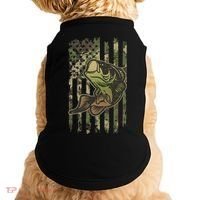 Camouflage American Flag Fishing Camo Doggie Tank thumb 0