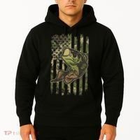 Camouflage American Flag Fishing Camo Hoodie thumb 2