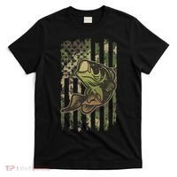 Camouflage American Flag Fishing Camo T-Shirt thumb 0