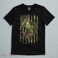 Camouflage American Flag Fishing Camo T-Shirt thumb 5