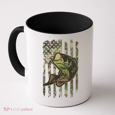 Camouflage American Flag Fishing Camo Coffee Mug