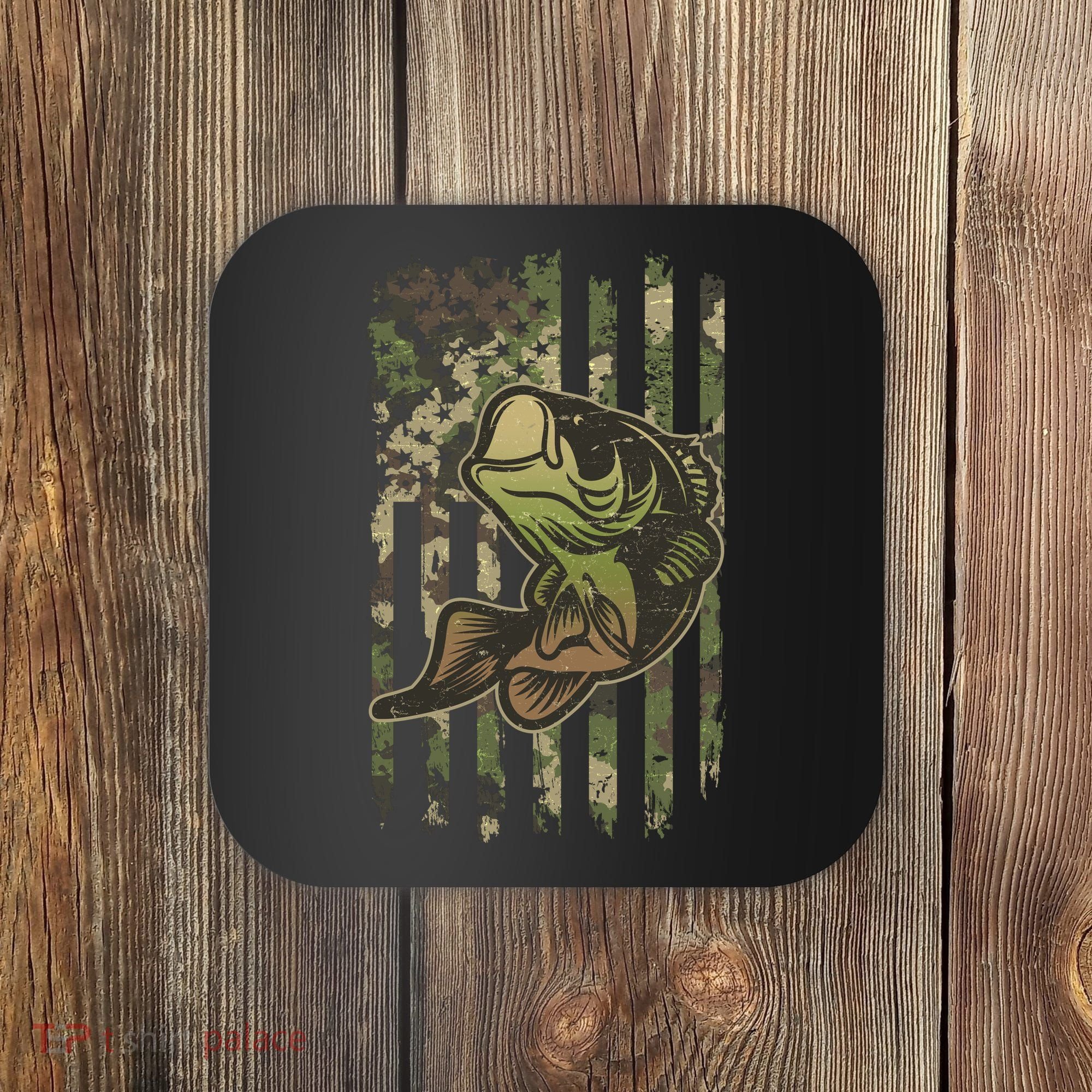 Camouflage American Flag Fishing Camo Coaster